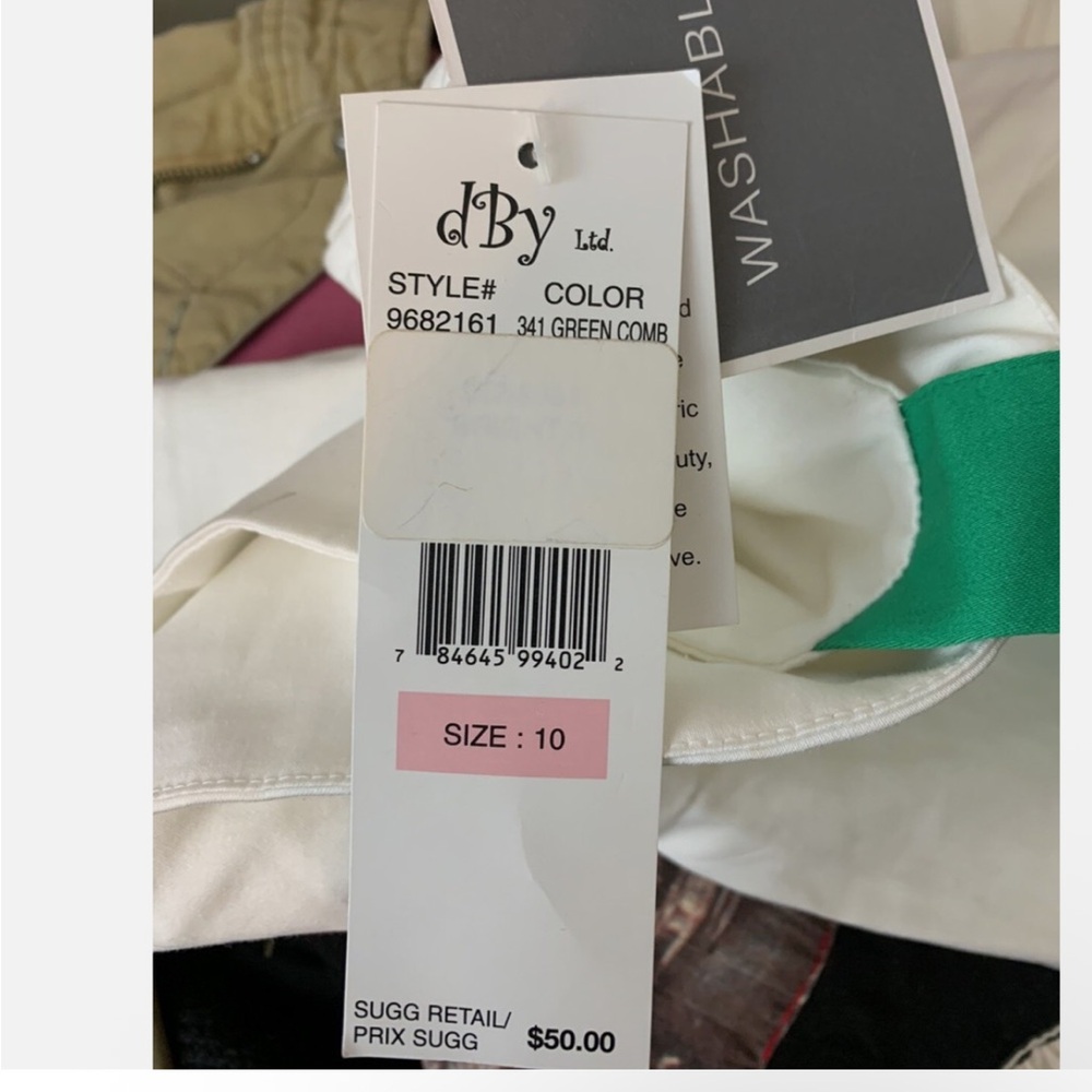 Dby Ltd White Cotton Dress with Green Accents size 10 - Picture 4 of 5